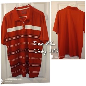 Men's red and white striped shirt